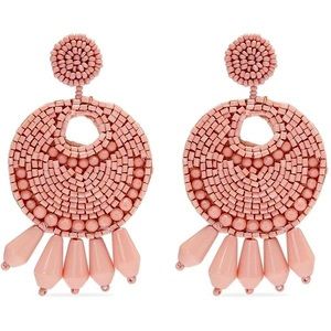 Kenneth Jay Lane Beaded Hoop Drop Earrings